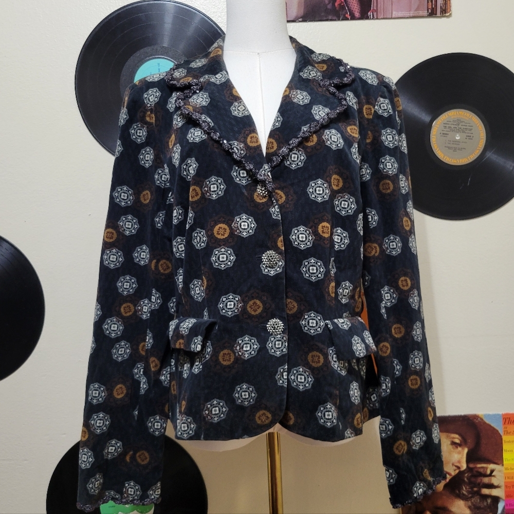 Anthracite | Boho Mandala Print Blazer